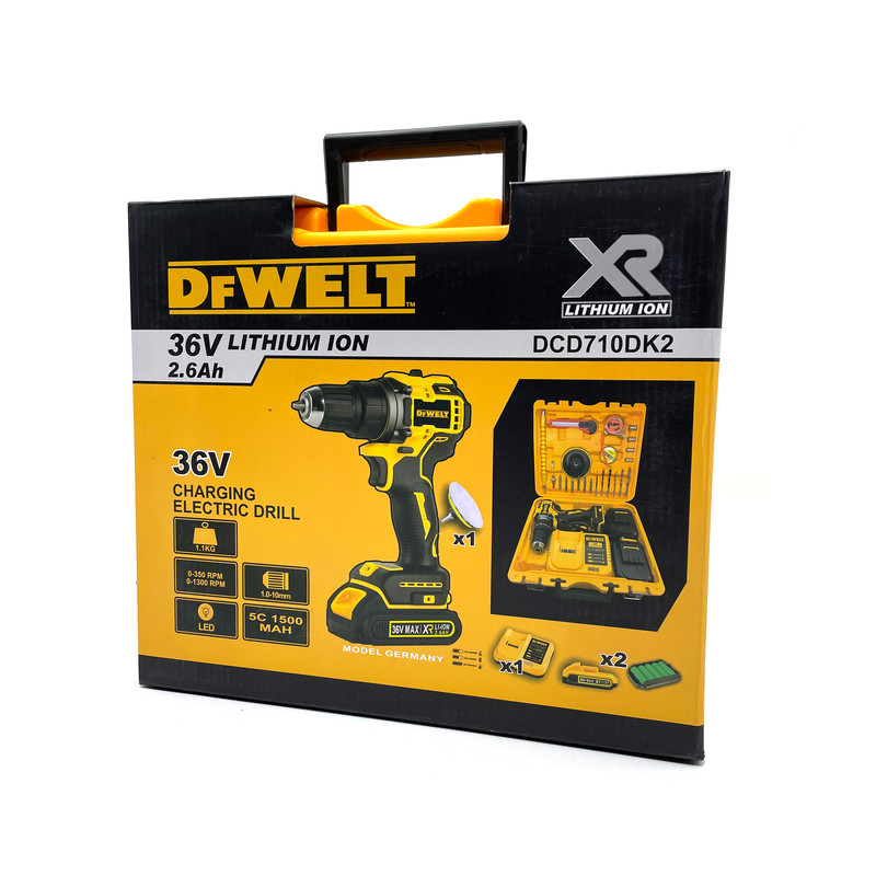 مجموعه 28 عددی پیچ گوشتی شارژی دی اف ولت کد XR36VMAX مجموعه 28 عددی پیچ گوشتی شارژی دی اف ولت کد XR36VMAX