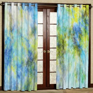 پرده مدل طرحدار آبرنگی مخمل پانچی کد 2713 سایز 200x140 سانتی متر