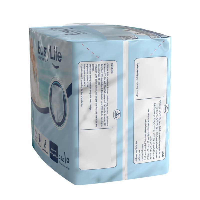 پوشینه بزرگسال ایزی لایف مدل شورتی سایز بزرگ بسته 4 عددی