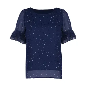 بلوز آستین سه ربع زنانه مدل آزاده