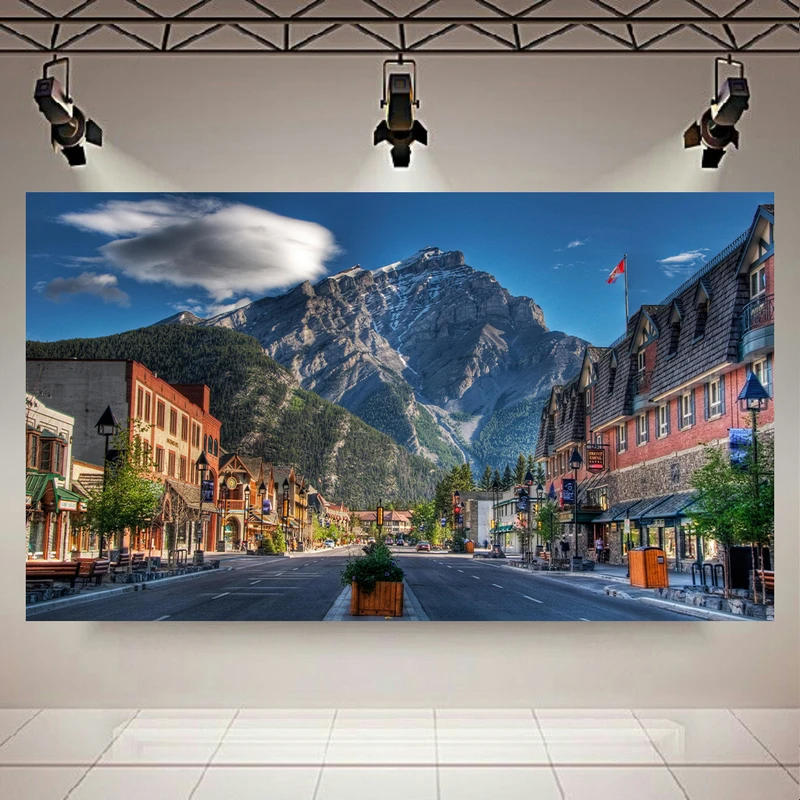 پوستر پارچه ای مدل چرم مخمل طبیعت جاده کد AR2300