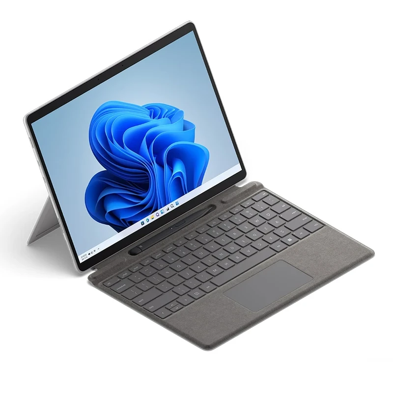 تبلت 13 اینچی مایکروسافت مدل Surface Pro 8 با پردازنده Core i7 1185G7 ظرفیت 512 گیگابایت و رم 16 گیگابایت به همراه کیبورد Surface Pro Copilot و قلم Slim Pen 2