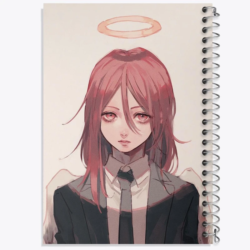 دفتر ژورنال نویسی 50 برگ خندالو مدل نقطه ای طرح انجل انیمه مرد اره ای Chainsaw Man کد 22337