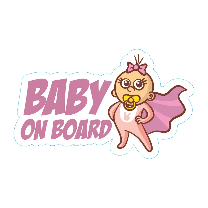 برچسب بدنه خودرو طرح BABY ON BOARD مدل دخترانه کد 26
