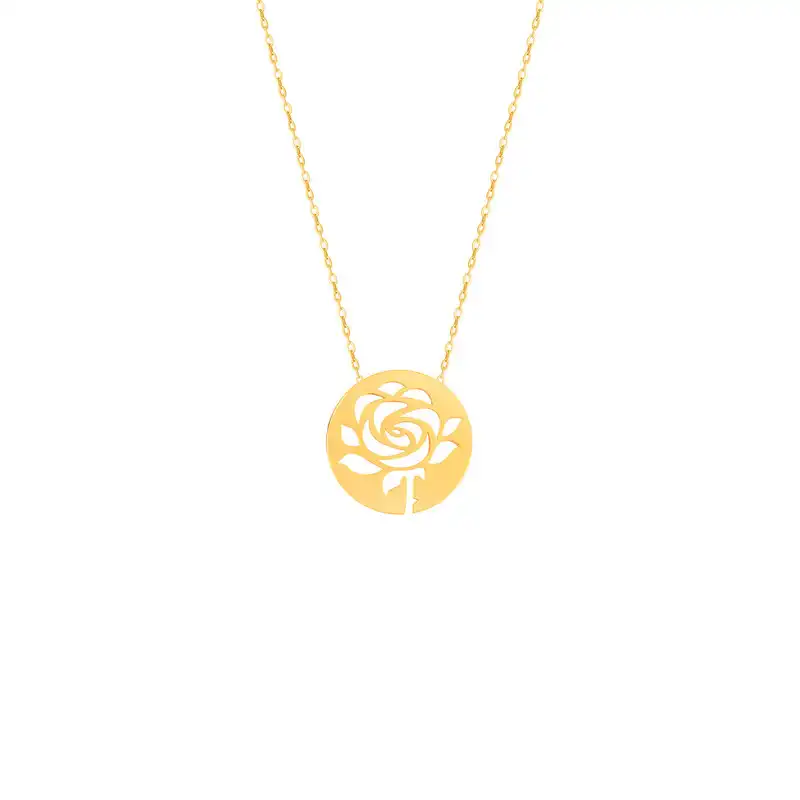 گردنبند طلا 18 عیار زنانه الن نار مدل گل رز LN12009124