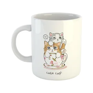 ماگ طرح گربه های کیوت در  فنجان قهوه