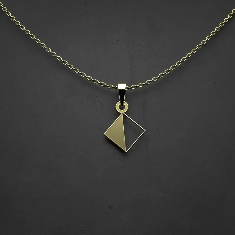 گردنبند طلا 18 عیار زنانه مدوپد مدل لوزی کد BB2-1-1245