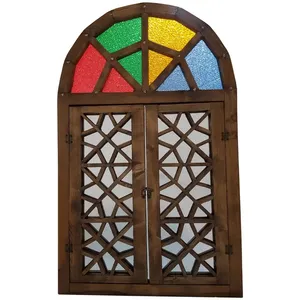 آینه چوبی مدل گره چینی طرح پنجره سنتی