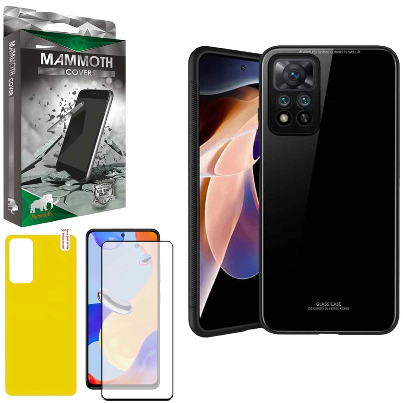 کاور ماموت مدل MMT-PSHT-GLS مناسب برای گوشی موبایل شیائومی Redmi Note 11 4G/Redmi Note 11S به همراه محافظ صفحه نمایش و محافظ پشت گوشی