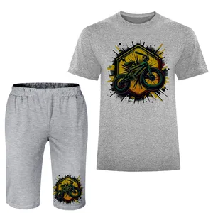 ست تی شرت و شلوارک مردانه مدل دوچرخه کد A169