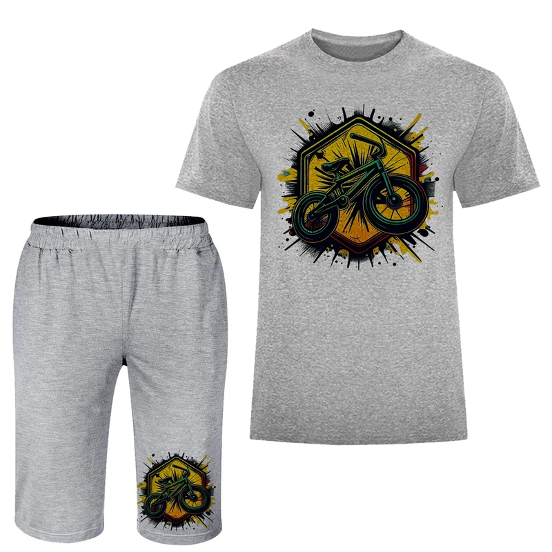 ست تی شرت و شلوارک مردانه مدل دوچرخه کد A169