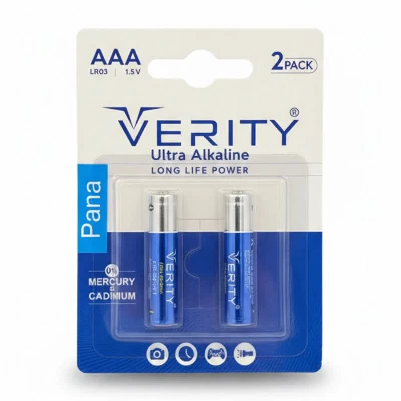 باتری نیم قلم وریتی آلکالاین مدل Pana بسته 2 عددی