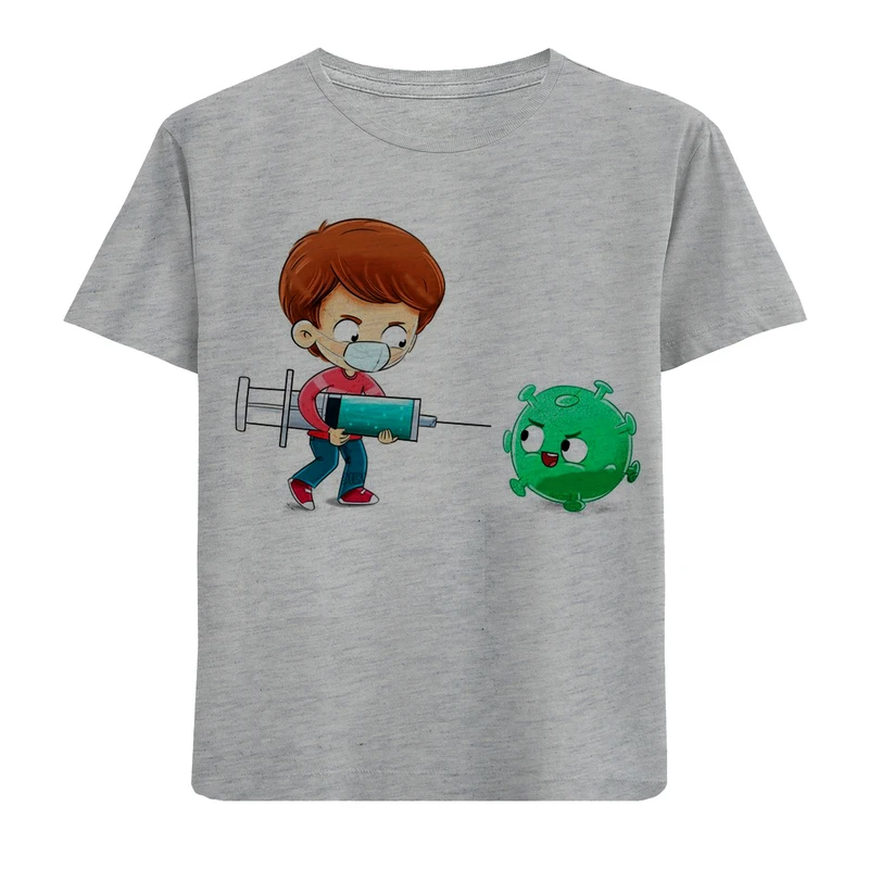 تی شرت آستین کوتاه بچگانه مدل پسر و سرنگ F402