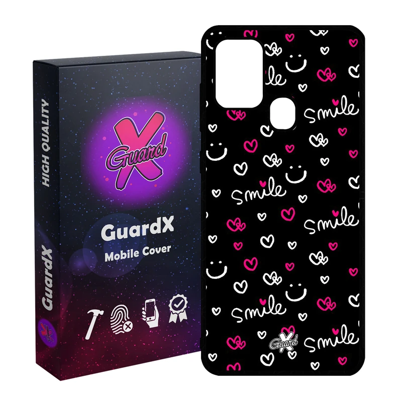کاور گارد ایکس طرح Smile مدل Glass10136 مناسب برای گوشی موبایل سامسونگ Galaxy A21s