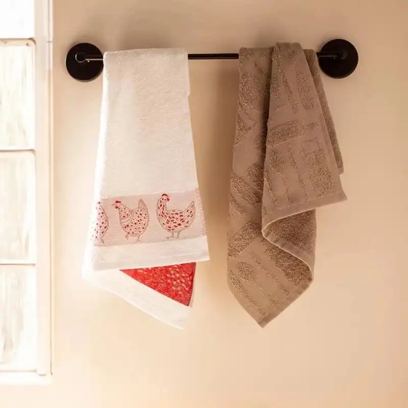 حوله دستی مادام کوکو مدل Pouletee سایز 40x60 سانتی متر مجموعه 2 عددی