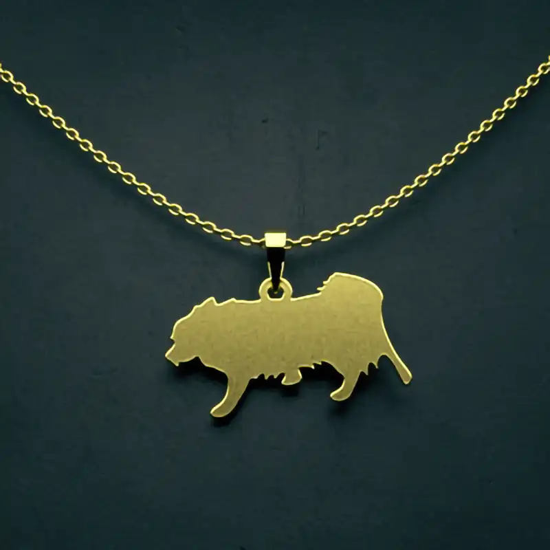 گردنبند طلا 18 عیار زنانه مدوپد مدل سگ کد J3-1-1294