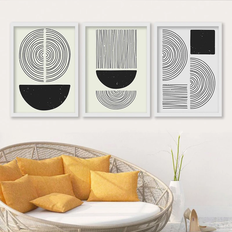 تابلو صبا طرح مدل دکوراتیو انتزاعی کد yfsh1906w مجموعه 3 عددی