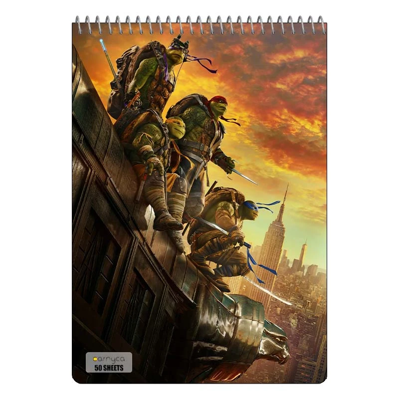 دفتر نقاشی 50 برگ سیمی کارنیکا طرح لاک پشت های نینجا Teenage Mutant Ninja Turtles کد 48682