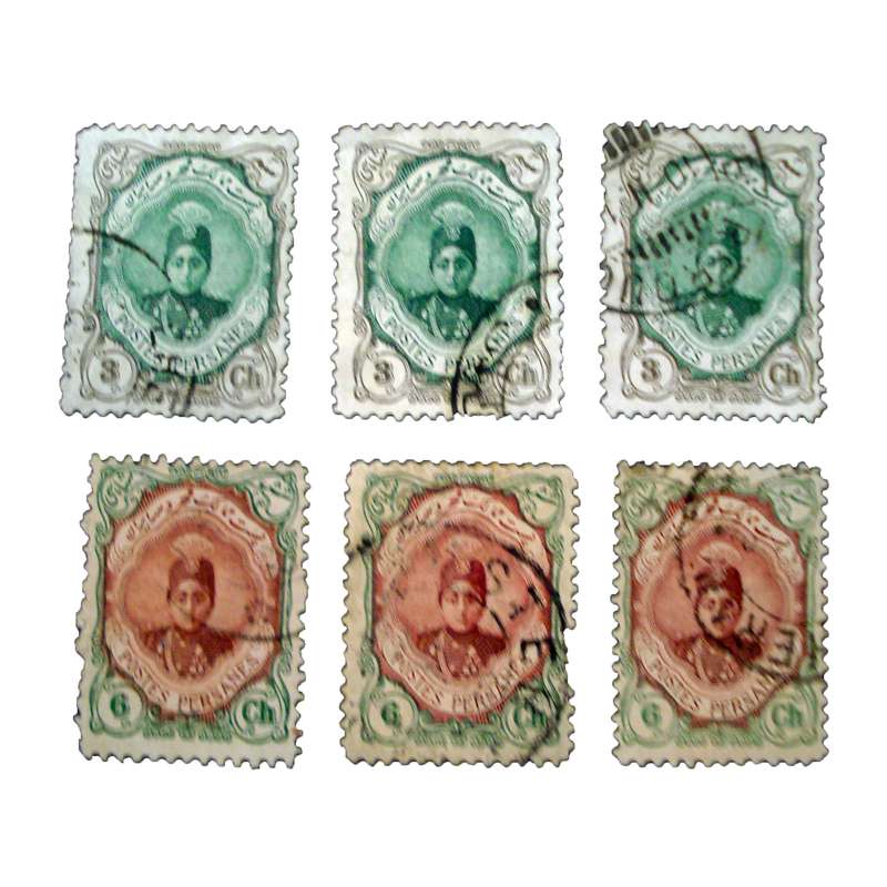تمبر یادگاری مدل یادبود قاجار کد ahmad-112 مجموعه 6 عددی