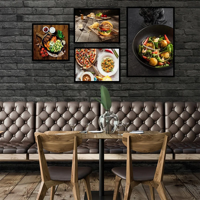 تابلو بکلیت طرح رستوران و کافه  مدل شاین اکلیلی B-832 مجموعه 4 عددی