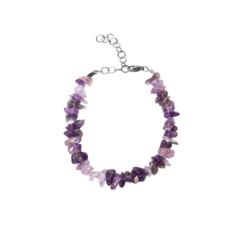 دستبند مدل سنگ طبیعی آمتیست دستبند مدل سنگ طبیعی آمتیست