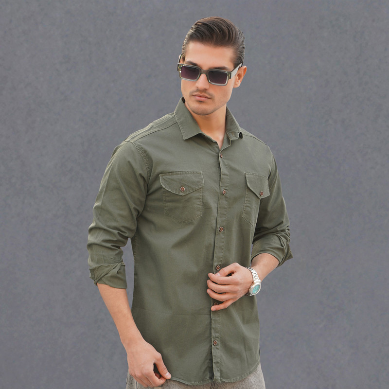 پیراهن آستین بلند مردانه مدل کتان کد 1156-045