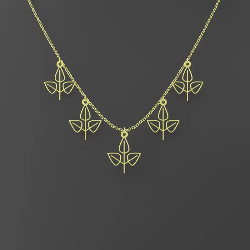 گردنبند طلا 18 عیار زنانه مدوپد مدل برگ کد RNA15892