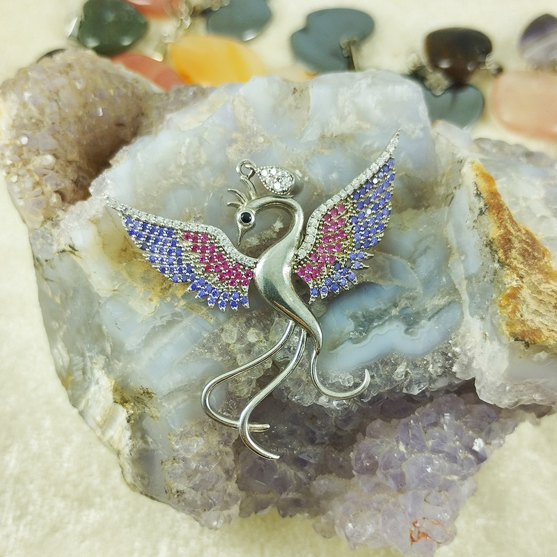 آویز گردنبند نقره زنانه سلین کالا مدل پرنده کد 46