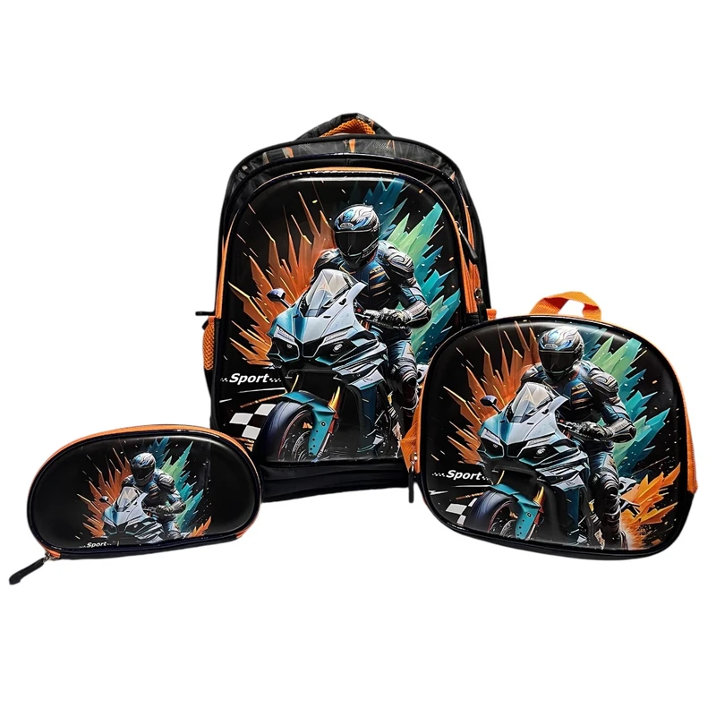 کوله پشتی مدرسه مدل SPORT2 به همراه کیف تغذیه و جامدادی