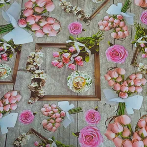 کاغذ کادو مدل قاب و دسته گل مجموعه 3 عددی