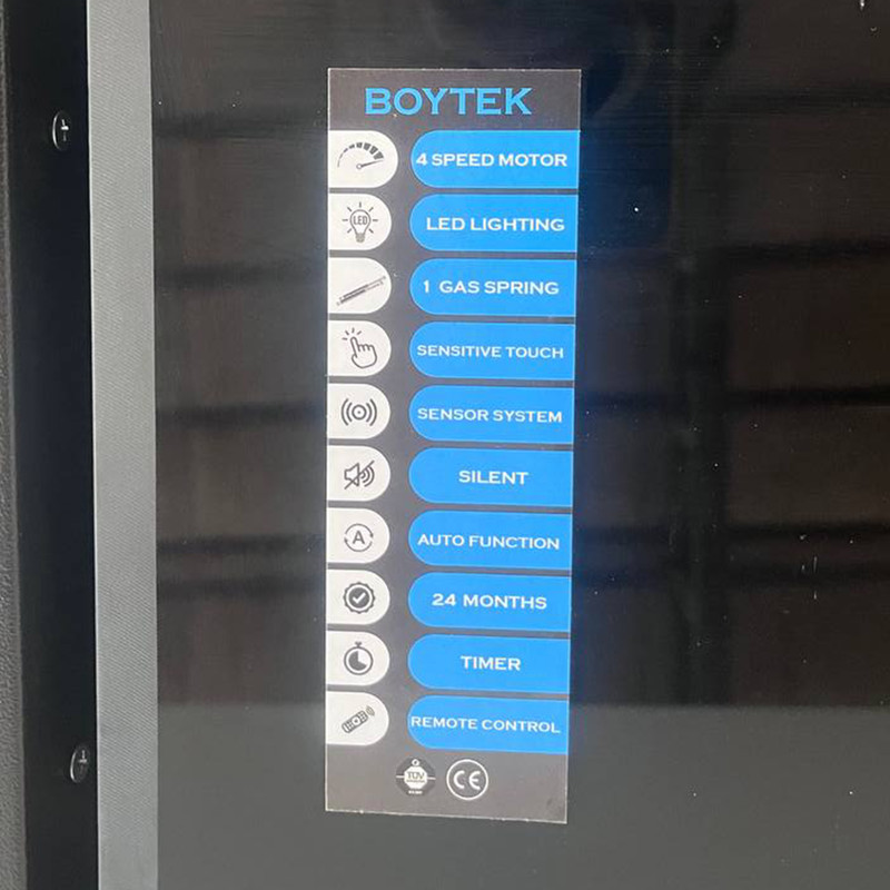هود مخفی بی تک مدل کف شیشه کد HT850 سایز 70