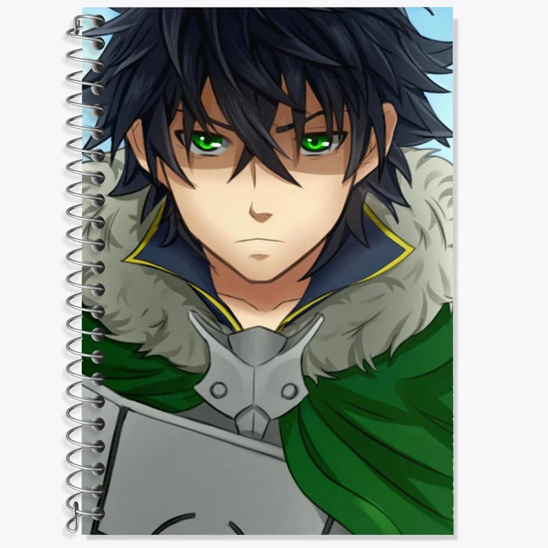 دفتر زبان 50 برگ خندالو مدل دو خط طرح نائوفومی انیمه ظهور قهرمان سپر کد 15923