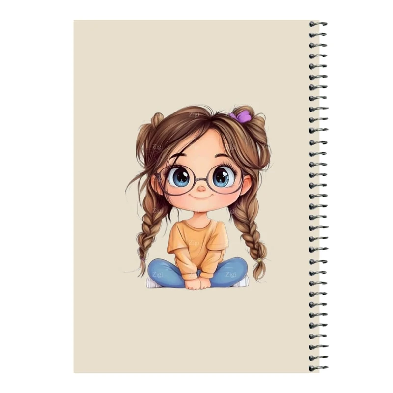 دفتر مشق 80 برگ اس جی مدل دخترک عینکی   