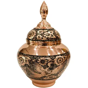 قندان مسی مدل الماس تراش طرح سیبی نیمه تراش کد 16 RA