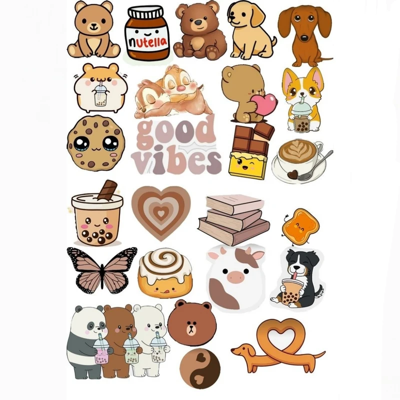 استیکر طرح cute brown مجموعه 25 عددی