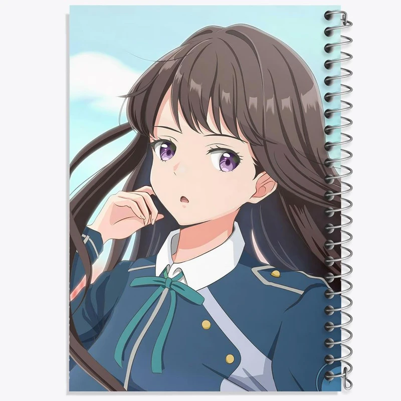 دفتر مشق 50 برگ خندالو مدل تاکینا انیمه لیکوریس ریکویل Lycoris Recoil کد 23085