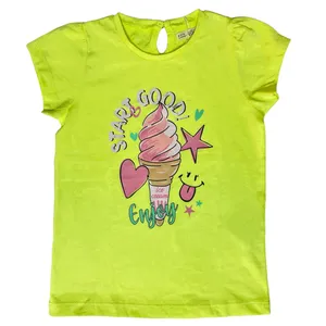 تی شرت آستین کوتاه دخترانه پیاتزا ایتالیا مدل 25727 بستنی 