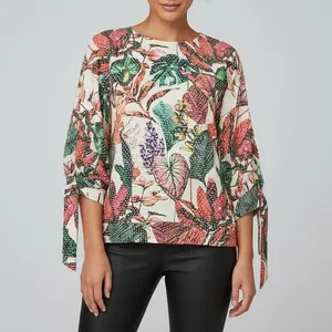 بلوز آستین سه ربع زنانه طرح کوک دوزی مدل 4114