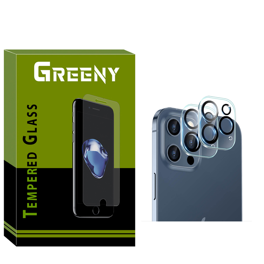 محافظ لنز دوربین گیرینی مدل LNZGR مناسب برای گوشی موبایل اپل Iphone 13 Pro Max بسته دو عددی