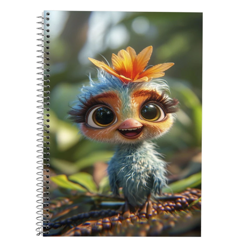 دفتر زبان 50 برگ مدوپد مدل سه خط طرح جوجه کد DF14696