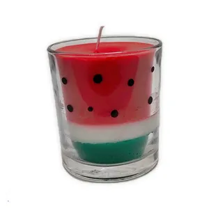 شمع دست ساز مدل یلدا طرح هندوانه