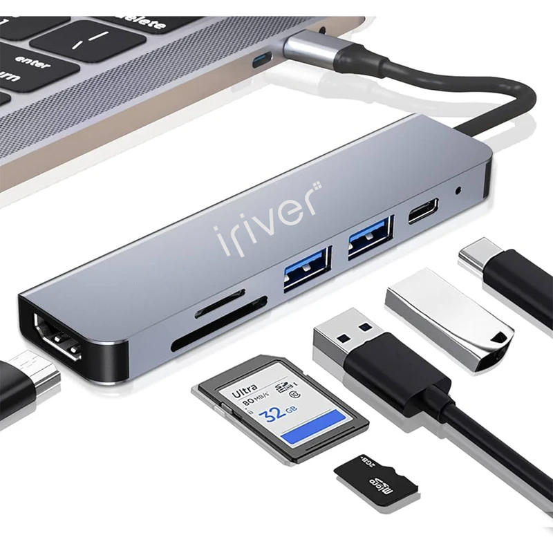 عکس شماره 5 : هاب و کارت خوان 5 پورت usb-c آیریور مدل tc2-4k