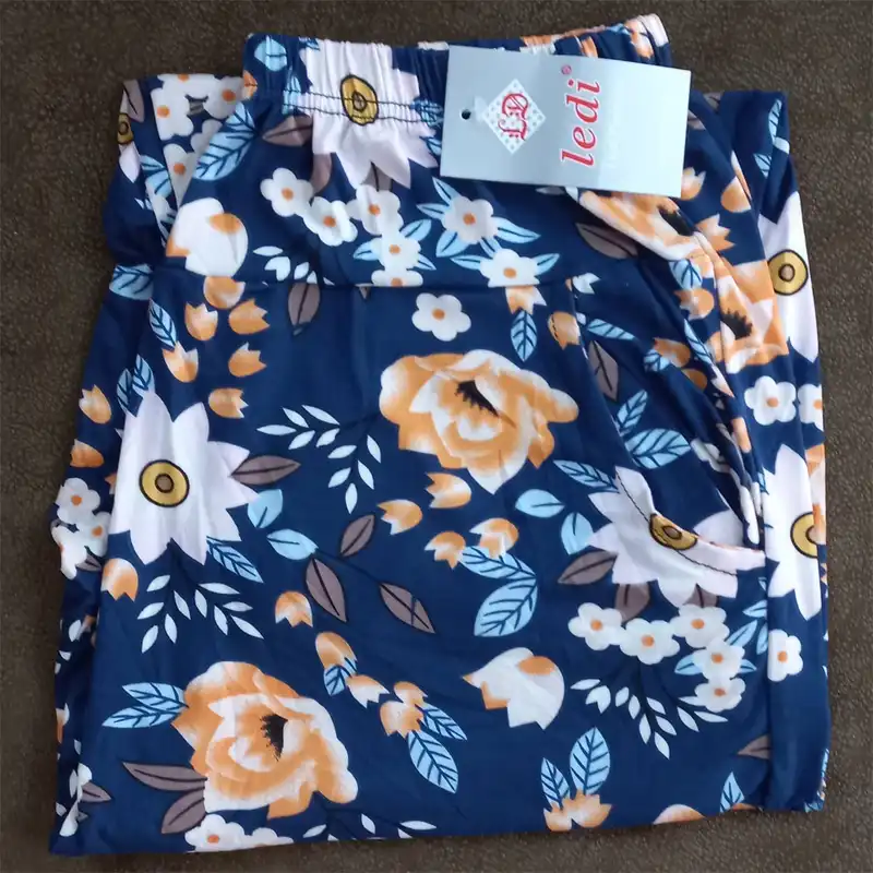 شلوار زنانه لیدی مدل GOLBEHI FLO رنگ سرمه ای