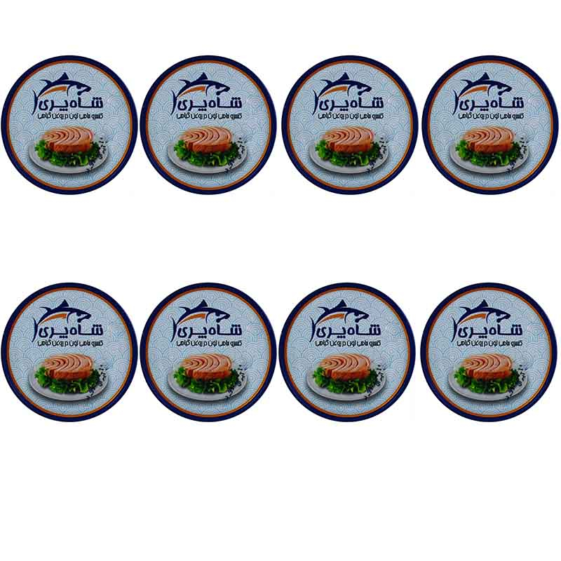 کنسرو تن ماهی زرده در روغن گیاهی شاه پری - 180 گرم بسته 8 عددی