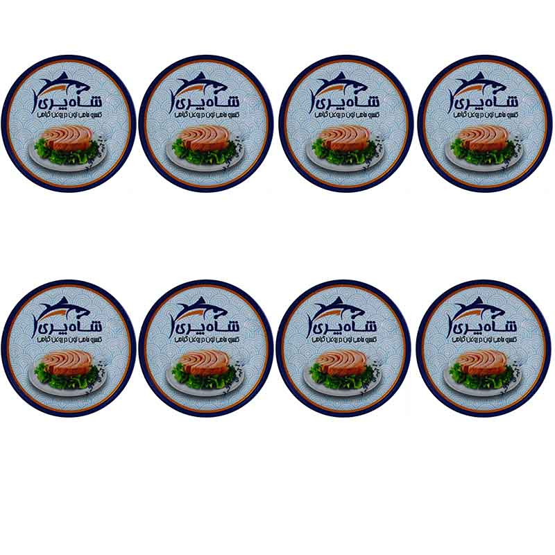  کنسرو تن ماهی زرده در روغن گیاهی شاه پری - 180 گرم بسته 8 عددی
