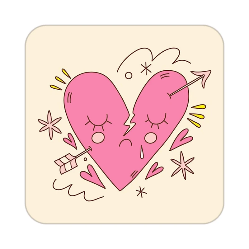 زیر لیوانی کاکتی طرح عاشقانه مدل mp37919