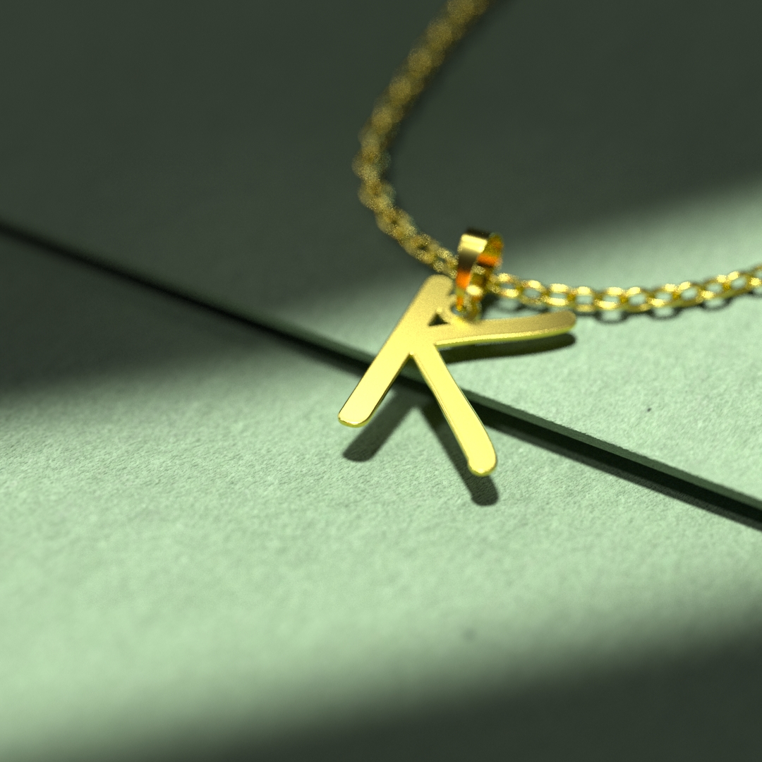 گردنبند طلا 18 عیار زنانه مدوپد مدل حرف K کد H3-1-1191