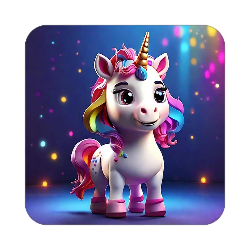 زیر لیوانی کاکتی طرح اسب تک شاخ و یونیکورن مدل mp30925