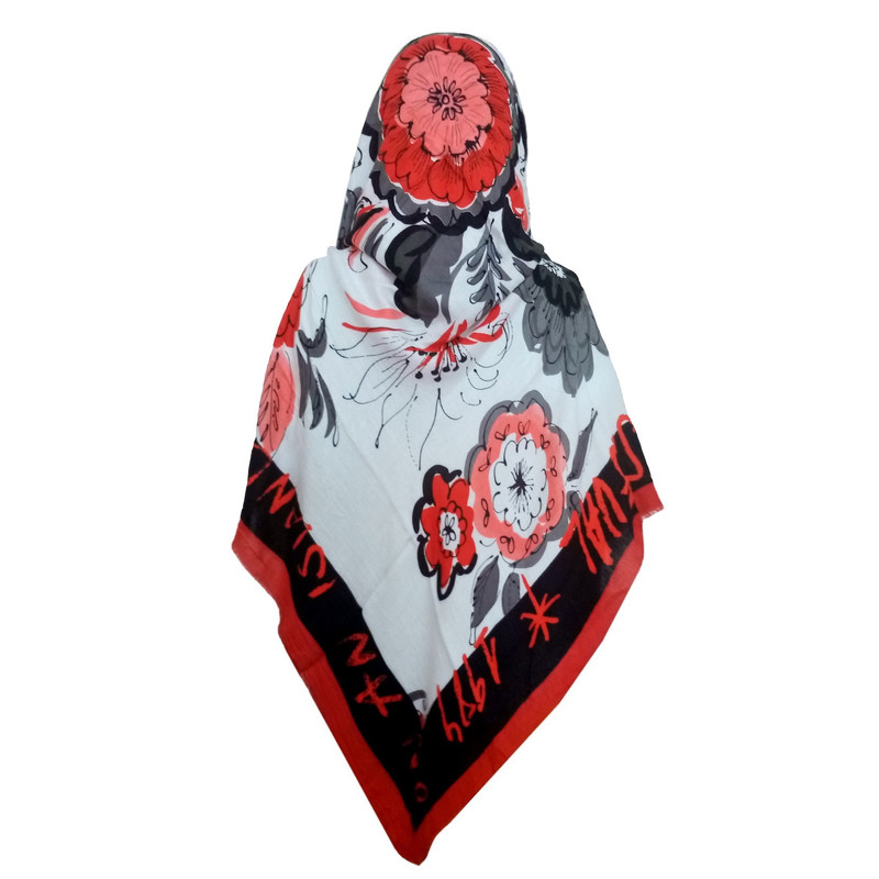 روسری زنانه مدل گلدار آبرنگی