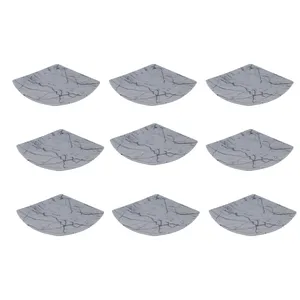 بشقاب غذاخوری مدل ملامین طرح مرمر کد YP-TM-C117 مجموعه 9 عددی